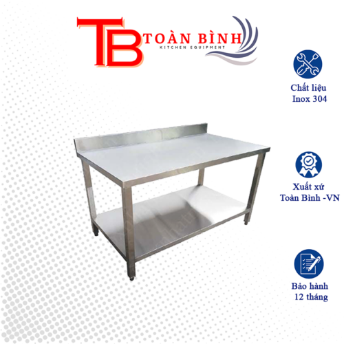 BÀN INOX 2 TẦNG CÓ GÁY