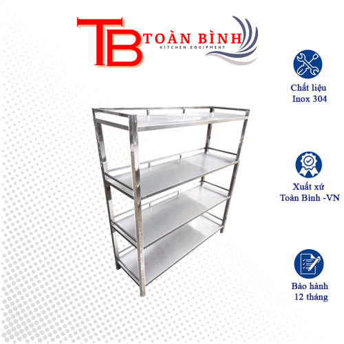 kệ inox 4 tầng phẳng