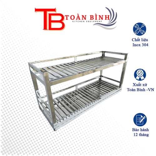 kệ song inox 2 tầng treo tường
