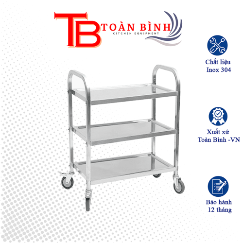 xe đẩy inox 3 tầng